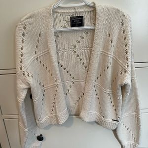 Abercrombie and Fitch knit white cardigan